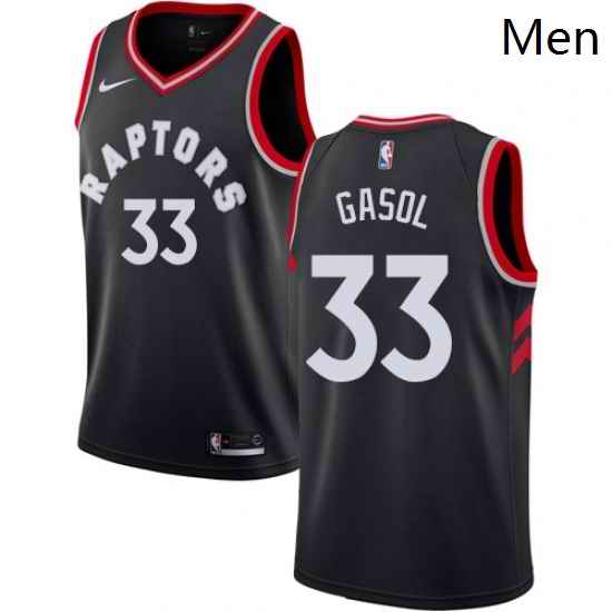 Mens Nike Toronto Raptors 33 Marc Gasol Black NBA Swingman Statement Edition Jersey